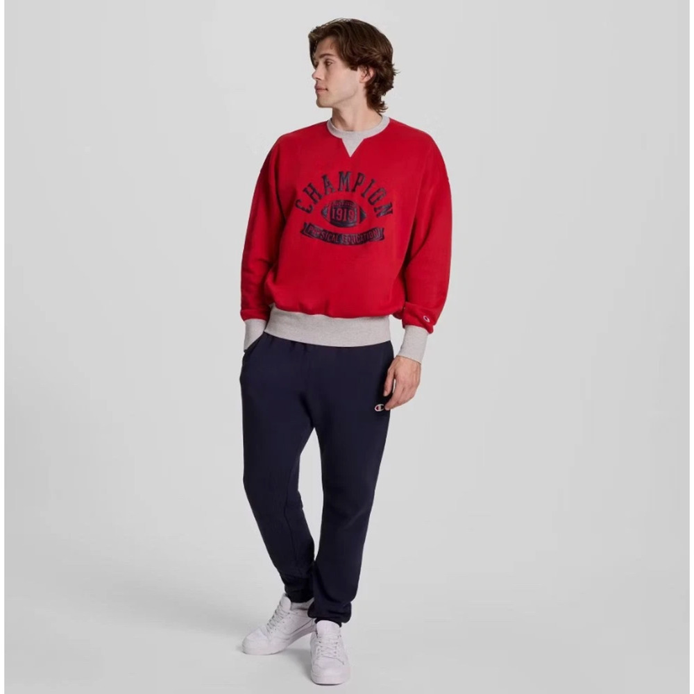 Champion Men's Physical Education Colorblocked Sweatshirt - Lava Falls SMALL